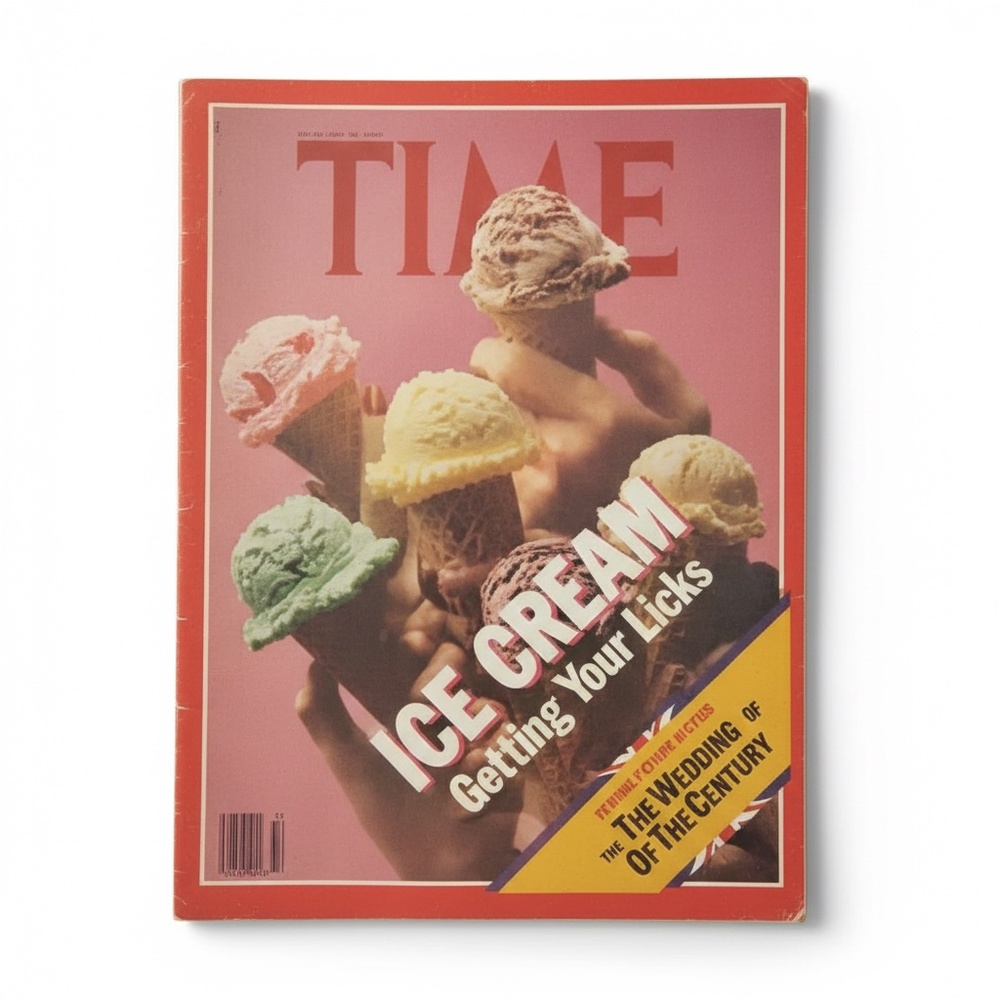 Vintage 1981 TIME Magazine - Ice Cream Cover & Princess Diana Wedding